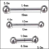 Tongue Rings Body Jewelry 5 Pc Steel Balls Industrial Scaffold Straight Barbell Ear Piercing Bar Surgical Eyebrow Tragus Nipple Ring Q Sqcgy