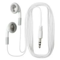 White Universal Disposable 3.5mm In Ear Stereo Earbuds Earphones For Mobile Phone MP3 MP4 Museum Library School