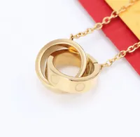 2021 nie verblasst Rose Farbe Edelstahl Gold Halskette Klassische Stil Designer Halsketten Logo Gedruckt Modeschmuck Großhandel