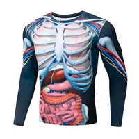 Nova moda homens t-shirt esqueleto crânio órgãos internos 3d impresso em torno do pescoço de manga curta camiseta engraçado homem de dia das bruxas tshirt ypf592