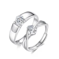 Womens Rings Crystal Jewelry 925 silver plated couple ring diamond men&#039;s women&#039;s Silver Cluster For Female Band styles