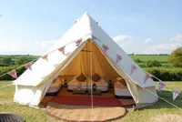 テントとシェルターハウス屋外サファリ防水コットンキャンバスファミリーグレンシングテント5m高級Yurt Camping Bell