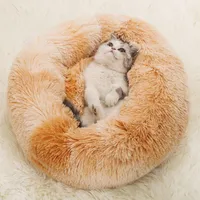 Canels canel pet cão gato casa cama macio longo pelúcia para cães cesta produtos almofada tapete animais sofá