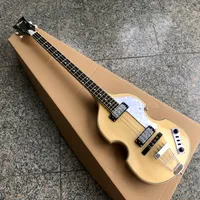 천연 나무 마무리 Hofner BB2베이스 기타 바이올린 바디 스타일 분말 독일에서 디자인 된 HCT Bajo 모든 Pearlish 튜너 픽 가드 및 트러스로드 커버