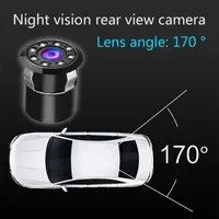 Câmeras traseiras do carro Câmeras Câmeras Estacionamento Sensores Universal HD Câmera Cor CCD 8 LED Night Vision Backup Automobiles Peças Acessórios
