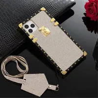 Square Designer G Flower Leather Phone Falls för iPhone 13 Pro Max 12 Mini 11 XS XR XSMAX 8 7 Plus Fashion Print Design Bee Classic Back Cover Fase Luxury Mobile Shell
