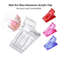 4 Colors Nail Clip Acrylic Nails Plastic Finger Polish Extension Tips Quick Building Mold Holder UV Gel LED Manicure Art Builder Assistant Tool