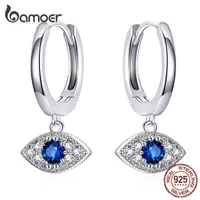 Bamoer Silver 925 Ювелирные Изделия Голубые Глазные Серьги для Женщин Свадебные Оператор Защита Мода Ювелирные Изделия Bijoux Oreilles Bse274 G0923