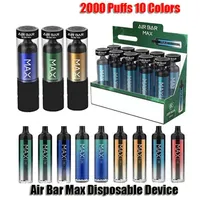 Air Bar Max Disposable E Cigarettes Device Pod Kit 2000 Puff 1250mAh Recharge Battery 6.5ml Prefilled Cartridges Vape Pen VS Lux B266N