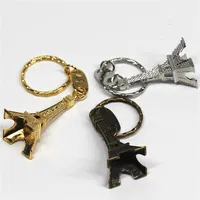 Zakka vintage torre Eiffel keychain / torre pingente chaveiro anel presentes moda atacado sliver de ouro bronze