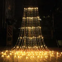 Saiten 6x3M LED Vorhang Wasserfall Licht Meteor Dusche Regen Girlande String Wohnkultur Lichter für Schlafzimmer Weihnachten