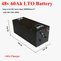 Rechargeable LTO 48V 60AH Lithium titanate battery Pack 2.4v LTO battery for Solar system scooter RV Tricycle+10A Charger