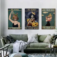 Paintings Wall Art Home Painting Lose Your Mind Find Soul Be Kind Poster Music And Print Decoration Vintage Posters Decor