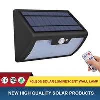 Solar Lamps Smart Rechargeable LED Remote Control Outdoor Household IP65 Waterproof Lighting Garden Street Sensor Wall Lamp
