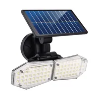 Sollampor 108 138 LED Lights Outdoor 3 Head Motion Sensor 270 Bredvinkelbelysning Vattentät fjärrkontroll Vägglampa THB5195