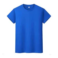 Nueva camiseta de color sólido de cuello redondo Camisa de fondo de algodón de verano para hombre y mujer de manga corta M068
