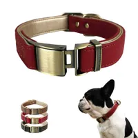 Colar de cachorro Colar acolchoado com fivela forte ajustável ID Tags Colares para Pitbull Pequeno Grande Cães Pet Collar Perro X0703