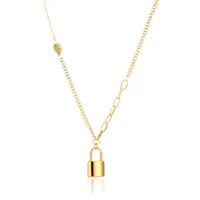 Chokers Classic Gold Plated Lock Anhänger Halskette für Frauen Geschenkbeschläge Stahl Kurzketten Choker auf Nackenschmuck 2021