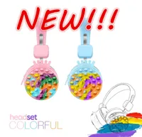 NEW!!! Headphone Head-Mounted Cute Rainbow Bluetooth Stereo Headset Push it Bubble Sensory Toy Simple Dimple Antistress Fidget Toy DHL Wholesale