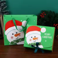 お祝いクリスマスビッグギフトボックスサンタペーパーカードクラフトプレゼントパーティーフォアキャンディボックス赤とグリーンパーティーフォアギフトバッグT2i52782