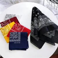Scarves Design Fashion Hip Hop Cotton Bandana Square Cashew Scarf Headband Tie Dye Black Red Paisley Gifts For Women Men Boys Girls