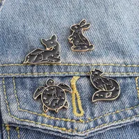 Nueva joyería punk animal broche creativo dibujos animados conejo siete estrellas mariquita margen de insignia