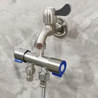 Kitchen Faucets Washing Machine Faucet One Point Two Double Joints 4 Points 6 Shunts Inlet And Outlets Three-way Angle Valve Adapter