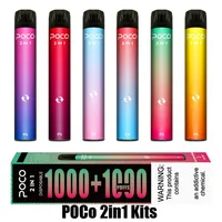 Original Poco 2in1 스위치 일회용 전자 담배 장치 키트 1000 + 1000 퍼프 950mAh 배터리 3 + 3ml 미리 프리 카트리지 Pod Vape Pena18A41