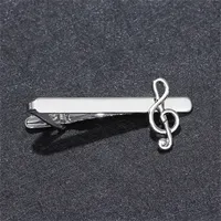 Metalen Zilveren Muziek Tie Clip Voor Mannen Bruiloft Stropdas Poker Clasp Clip Gentleman Tie Bar Crystal Tie Pin voor Mens Gift Aagg EO9Z3 981 Q2