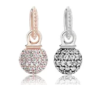 Passar Pandora Armband 10st Gemstone Sphere Crystal Ball Silver Charms Bead för kvinnor som gör DIY European Halsband Smycken Accessorie