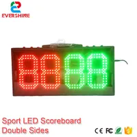 Tablero de marcadores de deportes electrónicos LED de 8 pulgadas Al aire libre Lado doble 4 dígitos Red Verde Color Dispaly 555MMX256MMX50M Módulos de signo de fútbol