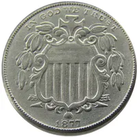 US 1877 Bouclier Nickel Cinq cents Centarof Copier Coffret Promotion Factory Prix agréable Accessoires à la maison Monnaies d'argent