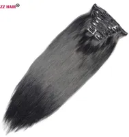 16-28 pulgadas 10 unids Conjunto 300 g 100% Remy Brasilian Clip-in Human Hair Extensions Clips Full Head Natural Retally