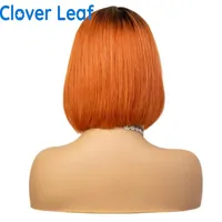 Lace Wigs Straight Human Hair Colored 13X4X1 Ginger Wig Bob T Part For Black Women