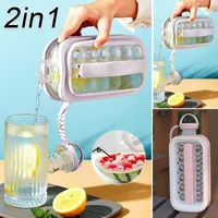 Water Bottle Ice Ball Making Portable Creative Cubic Container Cube Round Tray Mold DIY Iattice Kettle Bar Kitchen Tool
