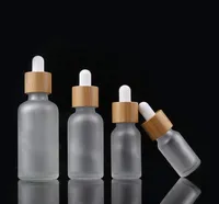 20 ml 5 ml tapa de bambú de bambú de cristal congelado botella de gotero de reactivo líquido botellas de pipeta ocular aromaterapia aceites esenciales perfumes
