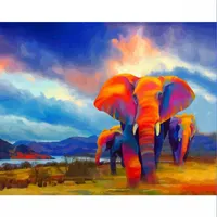 Målningar Gatyztory Paint By Numbers for Adults Barn Färg Elefant Bild DIY Handmålad Oljemålning Heminredning Unik present