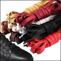 أحذية أجزاء الأحذية أحذية 10 ألوان 120 سم أربطة الحذاء مقاوم للماء 7 مم عرض مسطح شمعي الحذاء مزدوج سلاسل جلدية غير رسمية إسقاط لذيذة