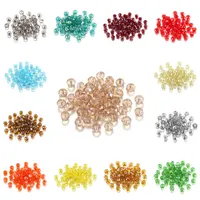70-300 sztuk 3/4/6 / 8mm półprzezroczyste czeskie kryształowe szklane koralik fasetowane kolorowy spacer koralik dla DIY bransoletka biżuteria Materiały 806 t2