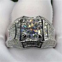 3 quilates anel de diamante para homens rock 14k jóias de ouro ANILLO ESMALTADO SILVER 925 Jóias Bagua Diamant Bizuteria Anéis