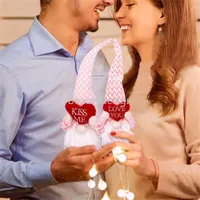 Valentine&#039;s Day Love Heart Shape Kiss Me Letters Printed Faceless Doll Decorations Rudolph Fashion Cute Mini Doll Gifts Wedding Party Gifts Accessories DD
