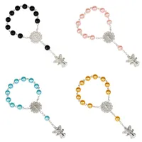 Kimter religioso frisado pulseiras de alta qualidade moda cruz rosário pulseira charme pingente de oração pulseira jóias para mulheres homens q222fza