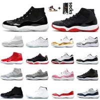 Nike air jordan 11 11s stock x jordan retro 11 Basketball Shoes Homens Mulheres 11 Sneakers Trainers Jubileu 25º Aniversário Vasto Cinza Metálico Prata Prata Concord Citrus