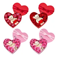 Valentijnsdag rose geschenkdoos feestje gunst 10 zeep bloem beer boeket bruiloft decoratie geschenken vakantie romantische hartvormige dozen
