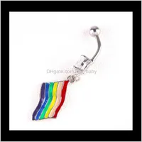 Bell Jewelry Drop Levering 2021 Mode Belly Button Ringen Dangle Rvs Nationale Vlag Navel Body Piercing PS2808 JXO5R