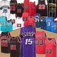 バスケットボール23 Michael Jersey Vince 15 JA Carter Scottie 33 Pippen Dennis 91 Rodman Allen 3 Iverson Hakeem 34 Olajuwon North Carolina Jerseys