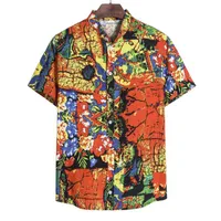 Casual Shirts Printed Holiday Hawaiian Shirt Button Vintage Summer Tops Camisas De Hombre Men Clothing Men's
