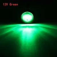 4PCS Car Lampor 12V Green 3 / 4Inch Round LED Front Baksidan Markör Ljus Vattentät Clearance Light för Universal Truck Trailer