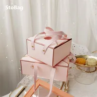 Stobag 5 -stcs envelop -stijl roze geschenkverpakkingsdoos bruiloft/verjaardagsfeestje geschenken voor gasten koekjes decoratie wrap