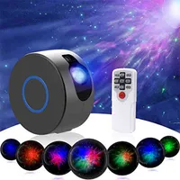 Laser Galaxy Starry Sky Projector Bluete THE USB Voice Control Muziek Speler LED Nachtlampje Romantische Slaapkamer Projectie 210609